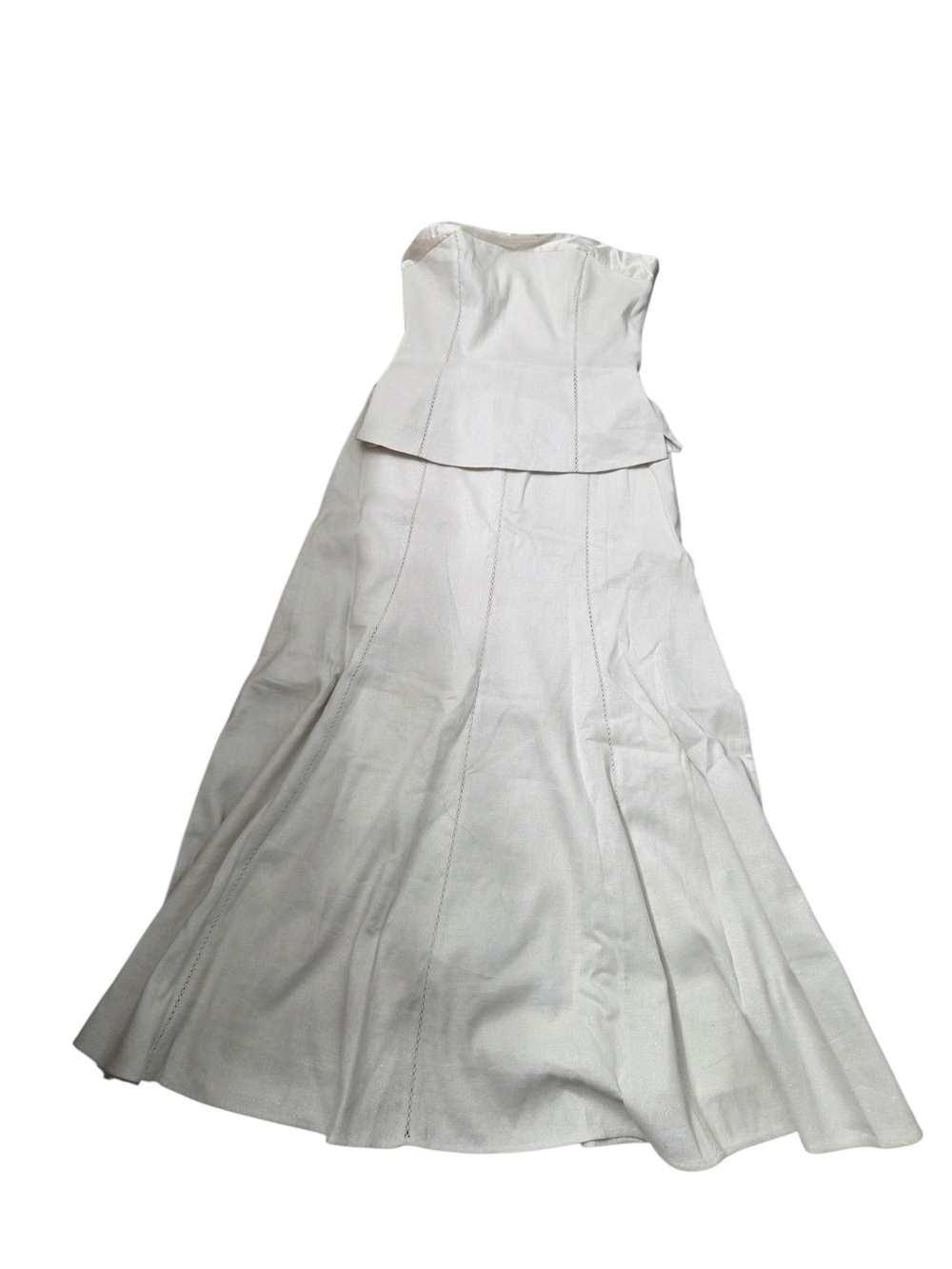 White House Black Market White Strapless Peplum Maxi Set